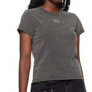 T by Alexander Wang Grey Cotton Logo T-Shirt | NWT | Size S